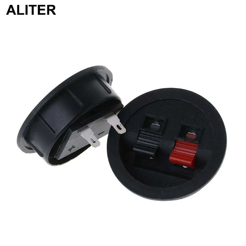 

2PCS Speaker Terminal Board Plate Round 2 Way Spring Clip Binding Spring Post Cup Push Type Accessories