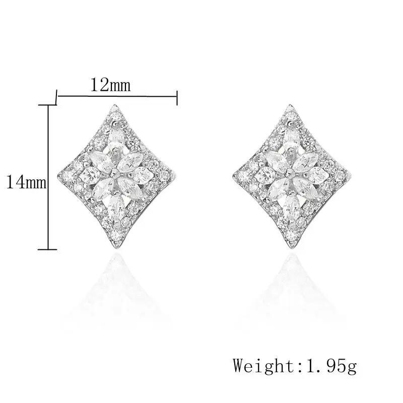 CHUKUI Jewelry Accessories Brincos Fashion Silver Crystal Earrings For Women Elegant Cubic Zirconia Ear Studs Free Shipping (4)