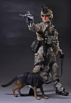 

1/6 Scale Playhouse U.S.Navy Seals Six Team Commandos Set with Two Guns Dog Whole Box Action Figures