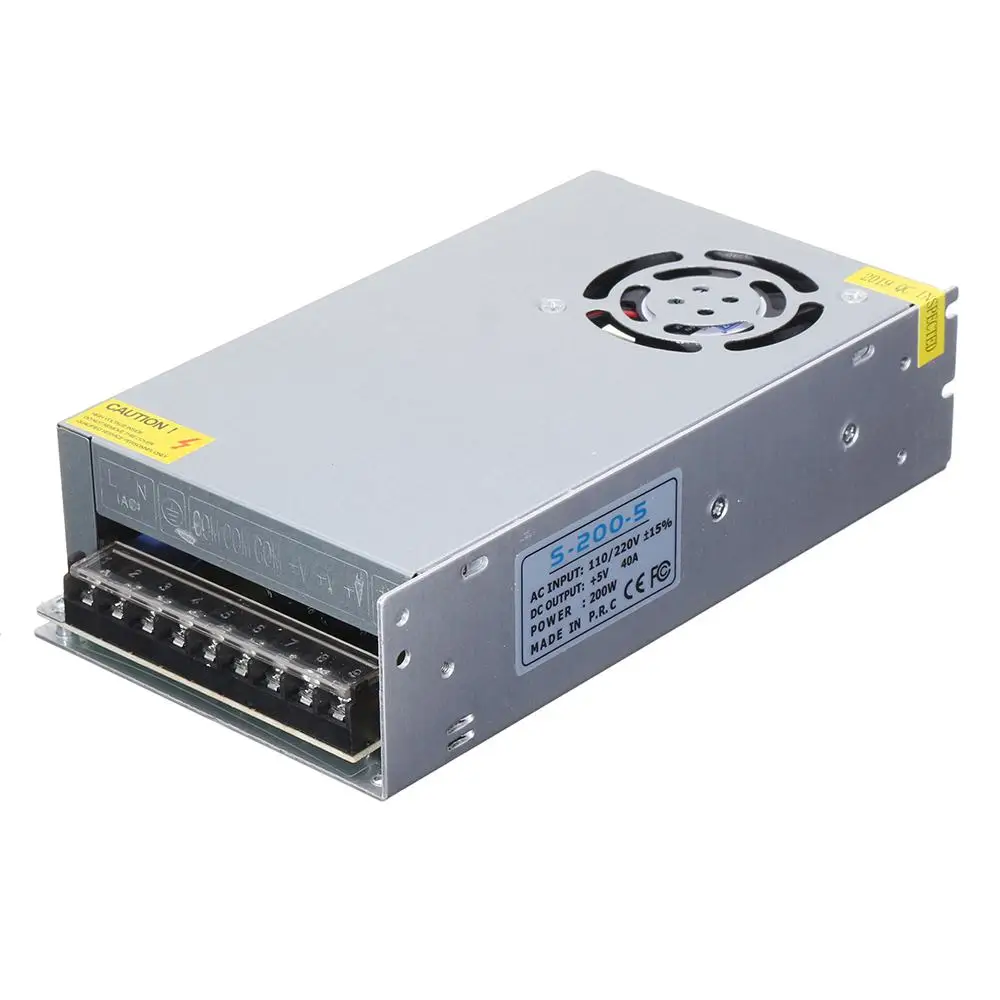 

AC110V/220V to DC5V 40A 200W with Fan Switching Power Supply 200*110*50mm