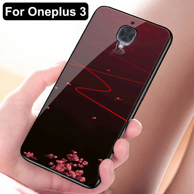 Чехол для Oneplus 3 A3000 чехол 1 + из закаленного стекла жесткий накладка мягкого ТПУ с