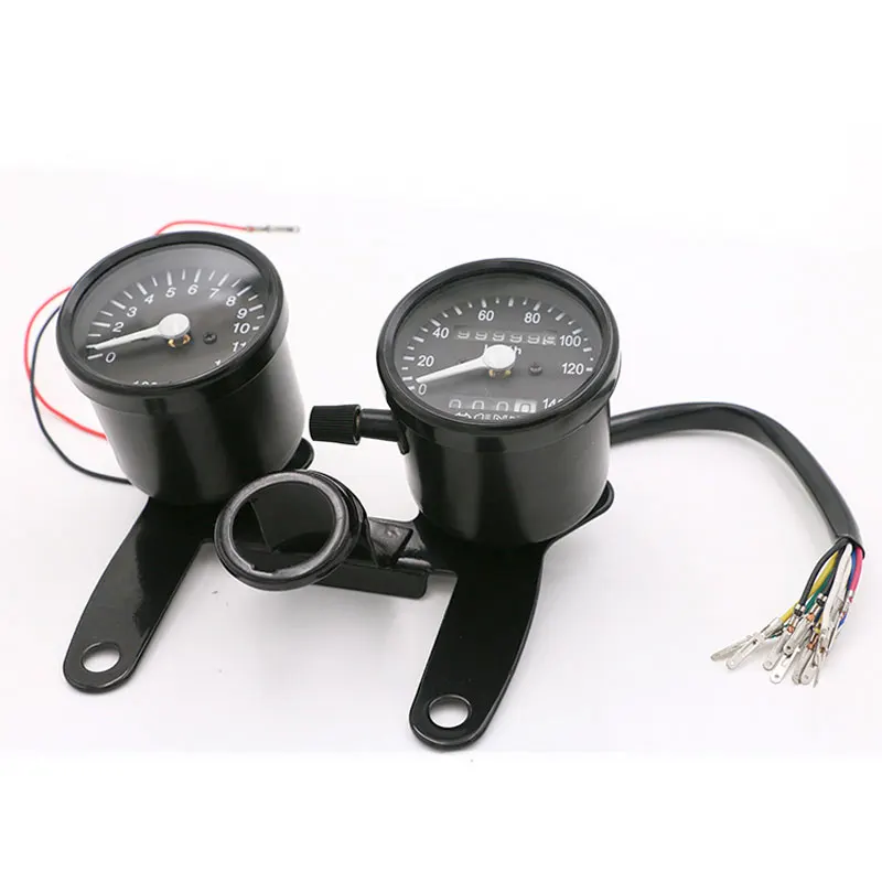 Nordson Motorcycle Black LED Tachometer Kmh Speedometer Odometer Gauge WBracket For Bobber Chopper Bobber Cafe Racer