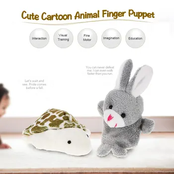 

2Pcs Lovely Fnger Puppets Doll Plush Toys Small Tortoise and Hare Race Fairy Tale for Kids Baby Toys Enlightenment Educationbnrw