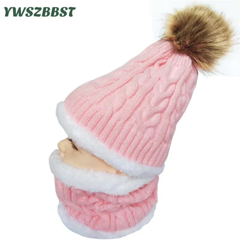 Новые модные детские шапки для девочек, детская шапка для мальчиков, бархатная осенне-зимняя шапка для девочек с помпоном, набор из шапки и шарфа