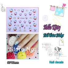 Наклейка на палец 22 листа/партия Смешанные 11 видов конструкций 3D hello kitty наклейки для ногтей украшения K001-011