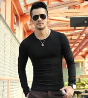 All saints o Neck slim men long sleeve t shirt base shirt thermal undershirt men s