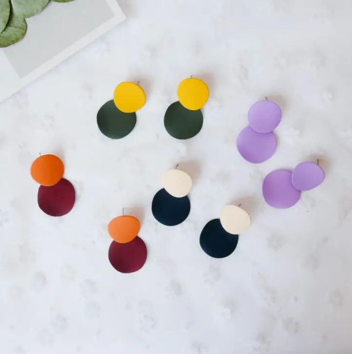 

Earrings for women girls simple fashion jewelry colored petals gift cute trend Stud earring