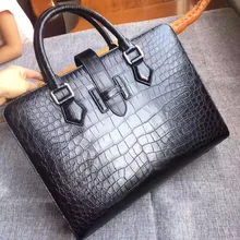 Вновь производства Для мужчин Натуральная/Real крокодиловой кожи живота Портфели официальный мешок, крокодиловой кожи Бизнес Для мужчин сумка
