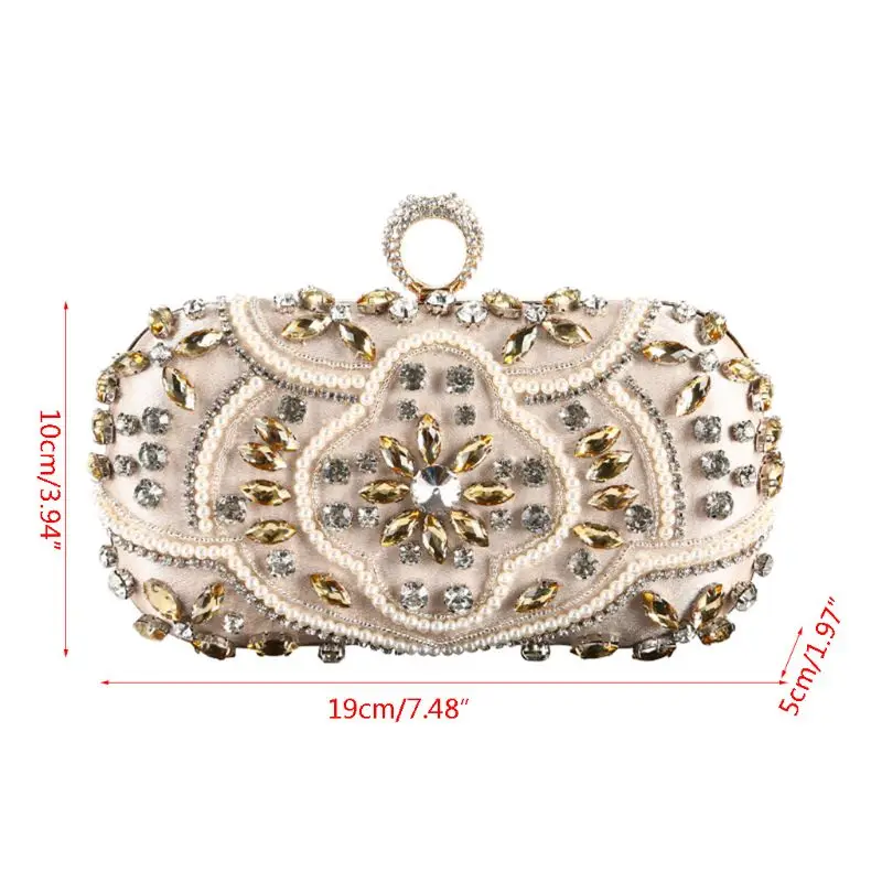 Party bags Evening Bags Diamond Pearls Beaded Wedding Clutch Women's Purse Handbags Wallets Evening Clutch Bag silver clutch