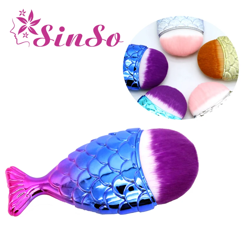 

SinSo Fish Scales Makeup Brushes Mermaid Makeup Brush Face Powder Blush Foundation Blending Make Up Cosmetic Brush Tools