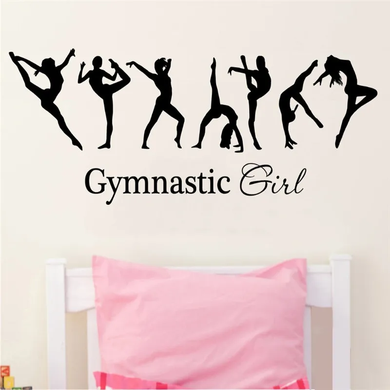 

Dancing Vinyl Wall Decal Sticker Gymnastics Girl Sign Ballet Dancer Dacing Wall Decal Home Mural Bedroom Girls Room Mural