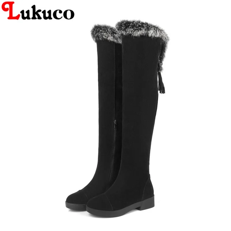 

2018 CN size 35 36 37 38 39 40 41 42 43 Lukuco women shoes round toe over-the-knee boots high quality lady shoes free shipping