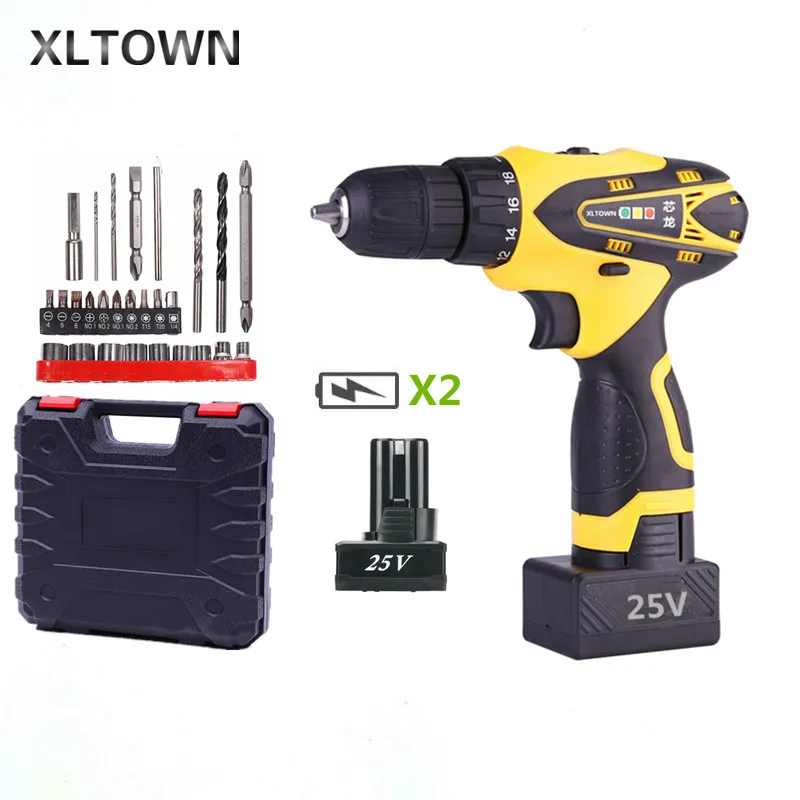 Xltown 25 v двухскоростная перезаряжаемая литиевая электрическая отвертка на