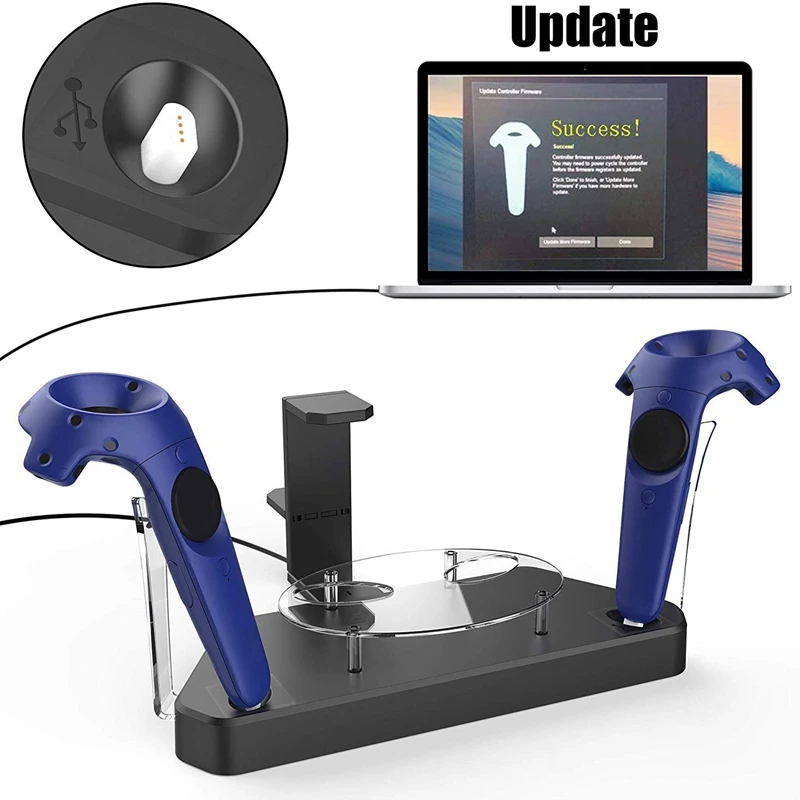 AMVR двойное зарядное устройство Магнитная зарядная станция/подставка, поддержка обновления прошивки для Htc Vive или профессиональная гарнитура и контроллер