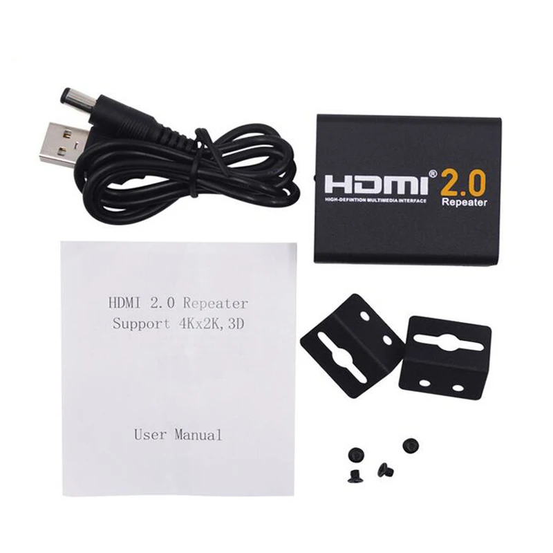 4K x 2K 2,0 HDMI Ретранслятор HDMI удлинитель 1080P 3D HDMI кабель адаптер Усилитель сигнала Усилитель над сигналом HDTV до 60 м