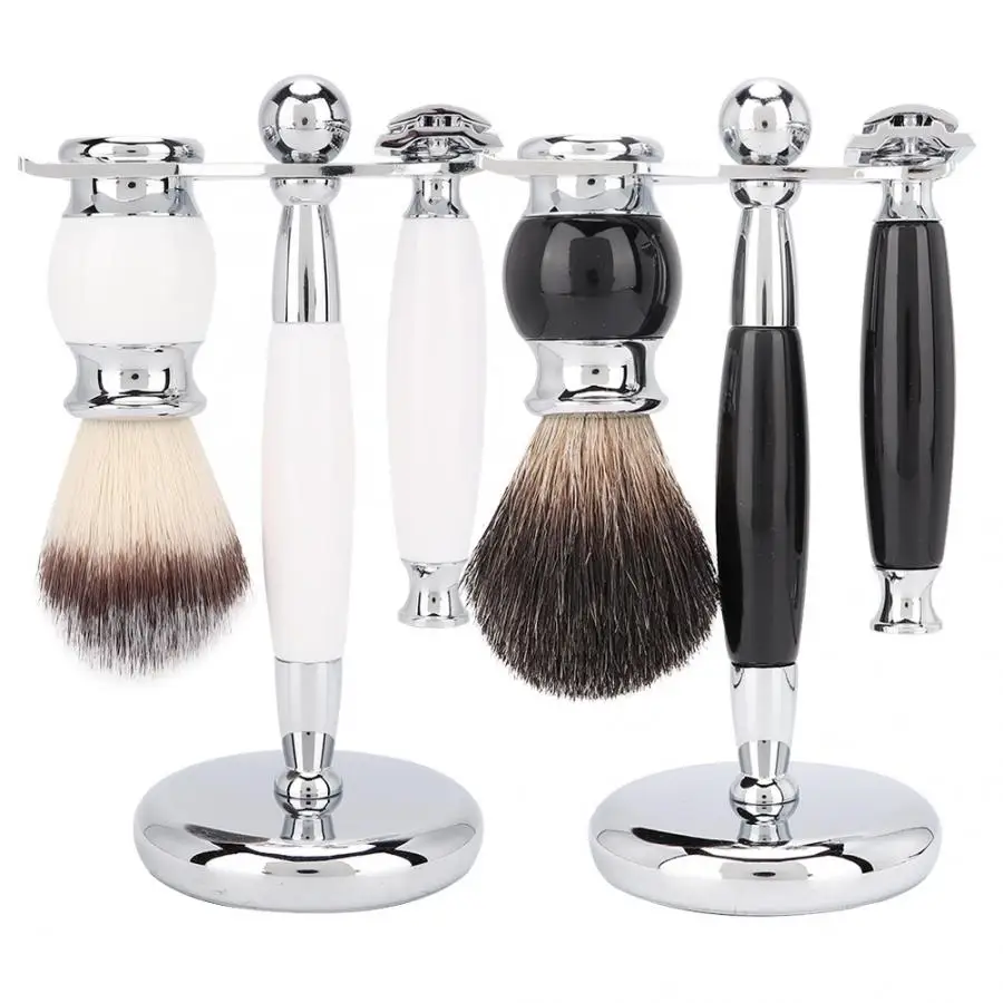 

Men Retro Shaver Set Classic Razor Beard Brush Shaver Stand Holder Manual Shaving Set Tools