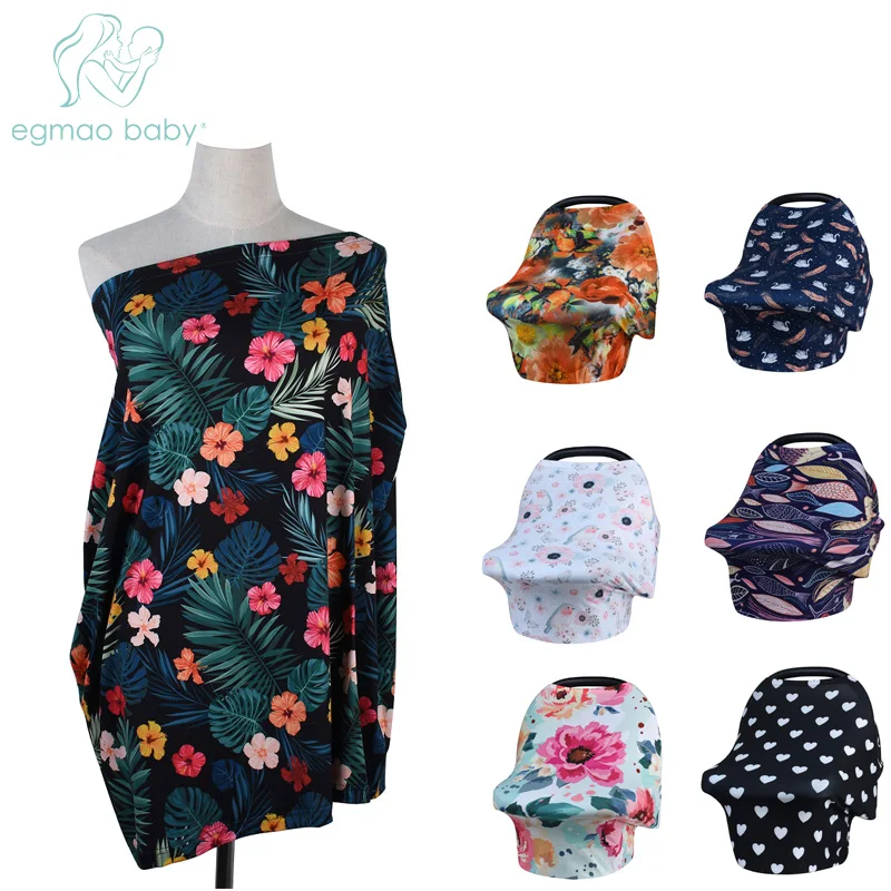 

Baby Car Seat Cover - Multi Use Nursing Cover Pattern - Ideal Grocery Cart Cover and Stretchy Canopy Covers- Perfect Baby Gift