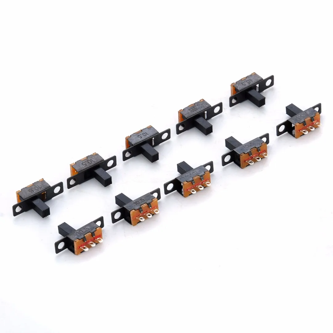 10pcs Black Small SPDT Switch Durable ON-Off Miniature Slide Toggle Switches DIY Power Electrical Component 100V 2A Mayitr
