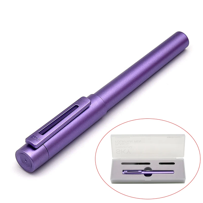 Charming Purple Fountain Pen Ink Set for Lady 0.38mm EF Stainless Steel Nib Plastic Ergonomic Writing Pens with Gift Case | Канцтовары