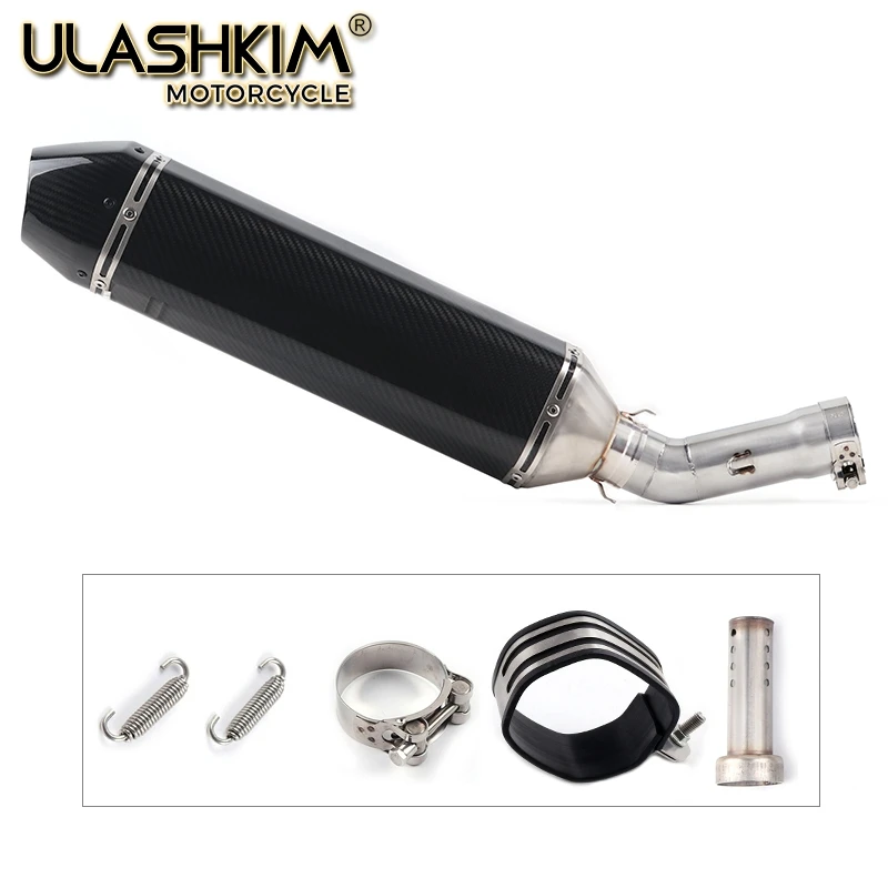 

Motorcycle Full System Muffler Escape Exhaust Middle Link Pipe Accessories Slip On For Yamaha Fazer FZ8 FZ8N FZ800 2010 to 2015