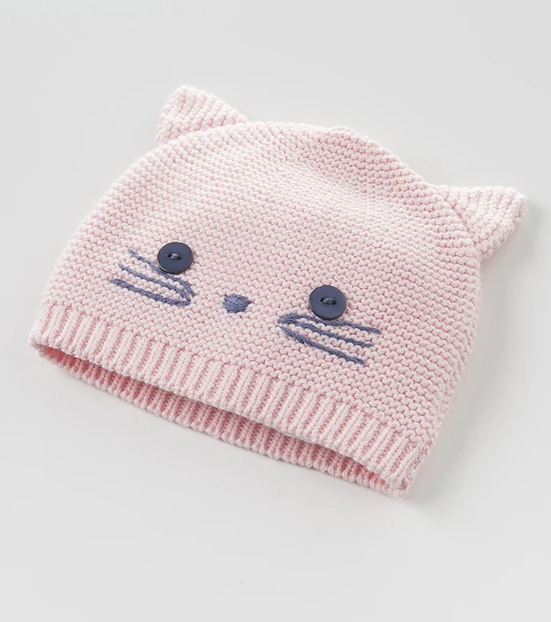 DB3945-H dave bella осень зима для маленьких девочек розовая шляпа кошка текстильная шляпа