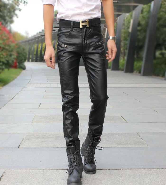 FREE SHIPPING ! Tight leather pants personality slim fashion leather ...