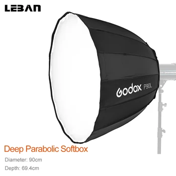 

Godox P90L 90CM 35" Deep Parabolic Bowens Mount Portable Softbox for Studio Flash Speedlite Reflector Photo Studio Softbox
