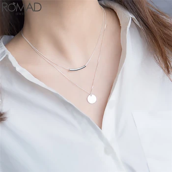 

Real 925 Sterling Silver Personality Pendant Necklaces Minimalist Choker Fine Jewelry For Women Party Cute Accessories