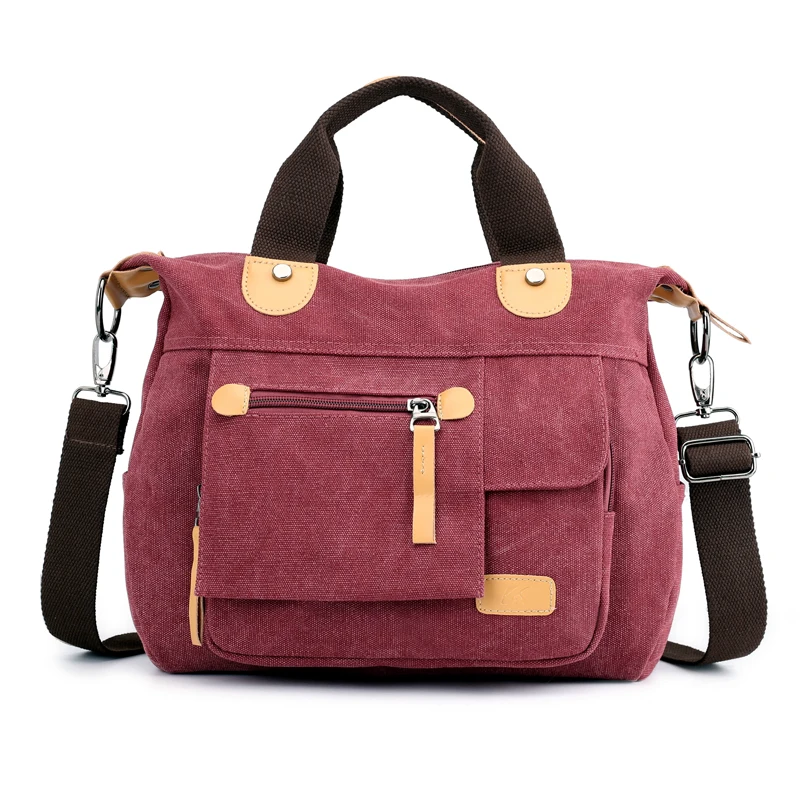 Janespri Women's Canvas Handbags High Quality Female Single Shoulder Bags casual totes Vintage Multi-pocket Ladies Totes Bolsas (46)