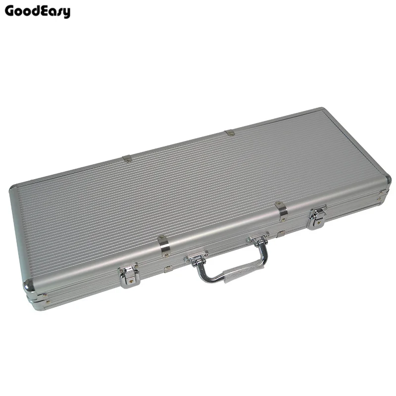 500pcs silver box Горячий Размер 100-500 казино Техасский покер фишки емкость костюм Чехол черный Джек Контейнер Чехол/коробка алюминиевый чехол для костюма - Цвет: 500pcs silver box