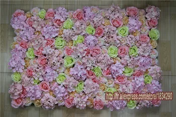 

10PCS/lot Mixcolor Artificial silk rose and Hydrangea wedding backdrop decoration flower wall flower runner wedding TONGFENG