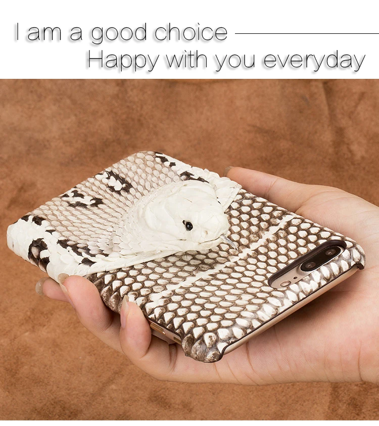 Pele de Cobra Case de Telefone para o Iphone Estojo de Couro Wangcangli Marca Genuína Plus Telefone Capa Protetora Case 7 9 de telefone Para O iphone 7 plus
