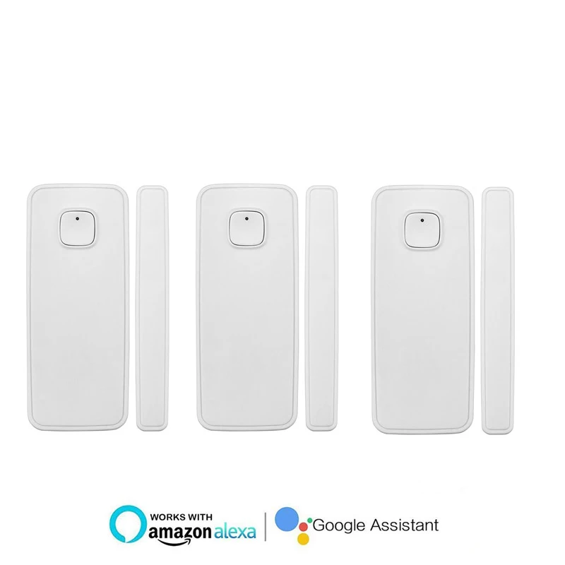 

3pcs Home Safety Alarm System Wireless Burglar Alarm Magnetic Sensor APP Control Opening Sensor Compatible with Alexa