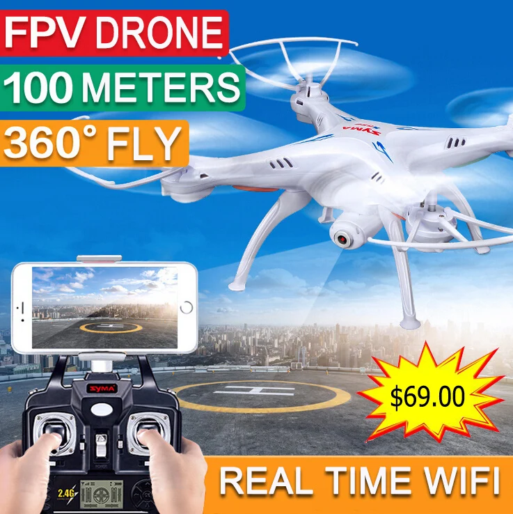 Buy Cheap 2pcs Motor Gift, SYMA X5SW FPV Drone with Camera Original X5SW-1 Quadcopter HD 2.0MP WIFI RC drone 2.4G 6-Axis Quad