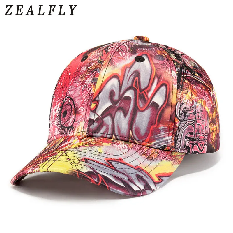 2018 New Brand Hip Hop Cap Swag Colorful Print Baseball Cap Men