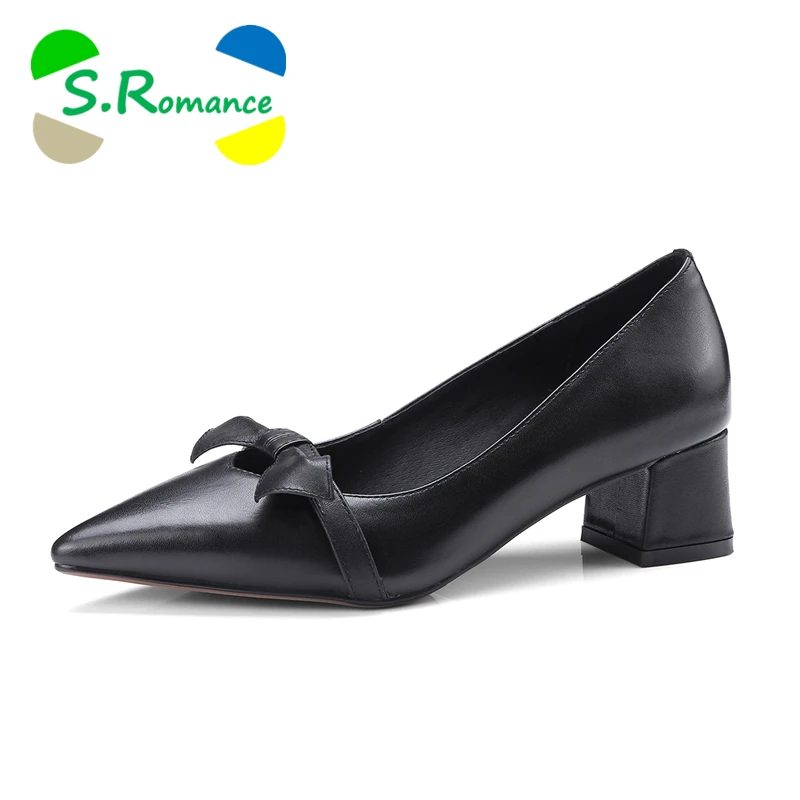 Señora S Oficina Mujer Sh019 Elegante Beige Zapatos Bombas Mujeres Negro 2018 Cuero Moda negro Beige Punta Estrecha Romance Genuino rvPx1wrq
