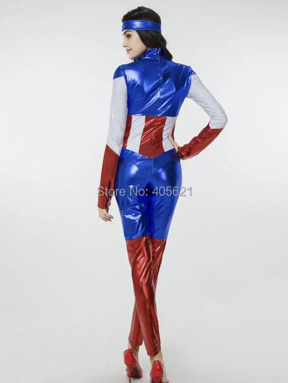 Капитан Америка Super Heroes Корректирующие боди для женщин Косплэй Хэллоуин взрослых женщин Мстители Zentai боди Комбинезоны для женщин костюмы для выступлений