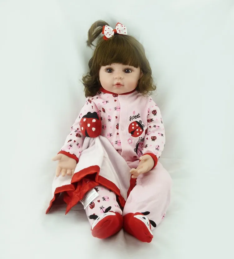 

47cm soft real touch silicone boneca bebe doll reborn silicone reborn toddler baby dolls kids birthday Christmas gift