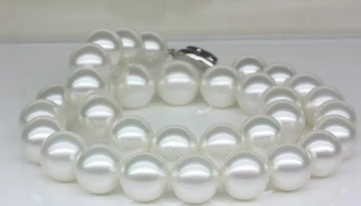 

Wholesale price new ^^Huge 18"14mm natural South Sea genuine White round Pearl Necklace AAA