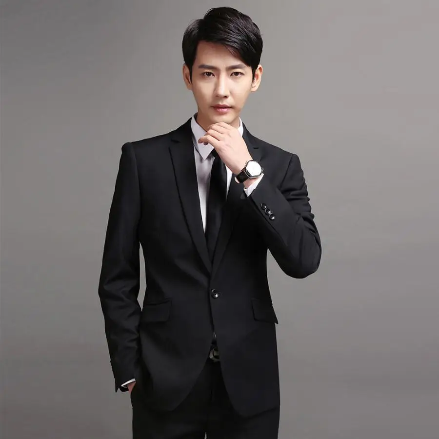 Factory custom men's suit qiu dong business suits white collar men ...