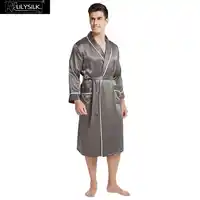 LilySilk Robe Sleepwear Men Pure 100 Silk 22 momme Luxury Natural Classic Long With Contrast Color Clothing Free Shipping