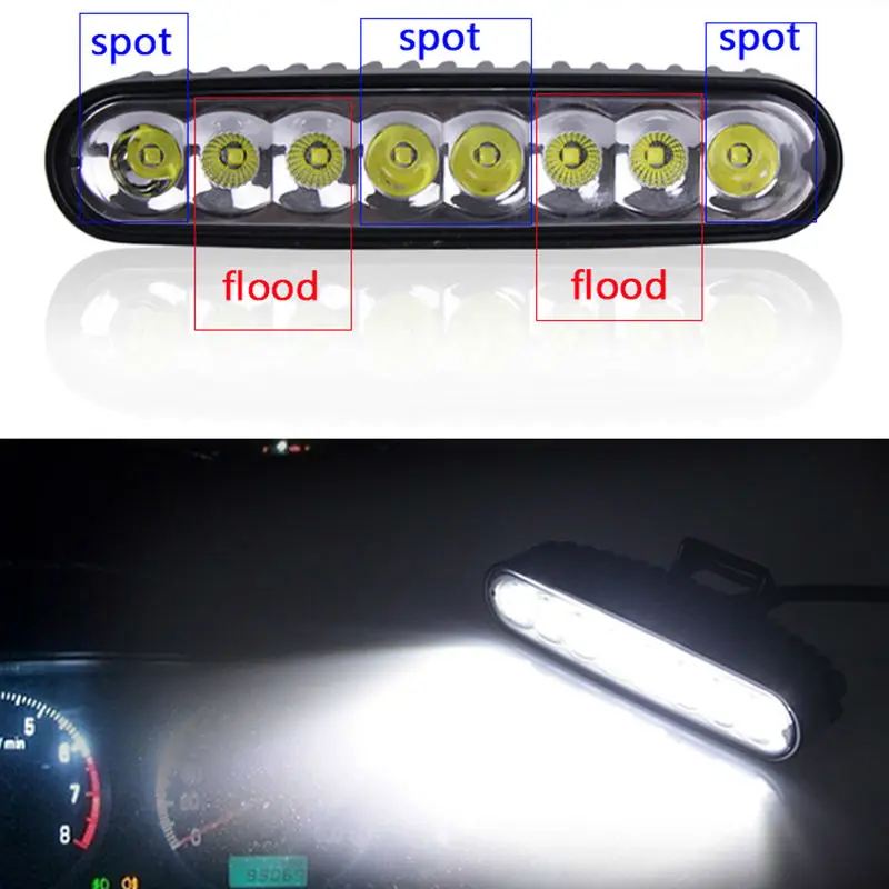 6 For 4x4 Offroad SUV Car Truck Trailer Tractor UTV New 40W 12V LED Work Light Bar Spotlight Flood Lamp Driving Fog Offroad LED Work Car Lights for Jeep Toyota SUV 4WD Boat Truck 2 Pieces Lot 6INCH 
