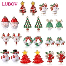 New Fashion Women Santa Claus Snowman lovely Tree Bell Christmas Jewelry Christmas Earring For Women Gifts