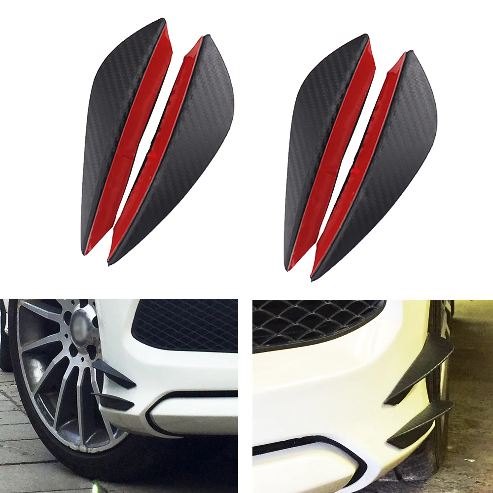 4x Gloss Carbon Fiber Bumper Lip Fins Canards Splitters Valence Chin Diffuser U2 4x Gloss Carbon Fiber Bumper Lip Fins Canards Splitters Valence Chin Diffuser U2