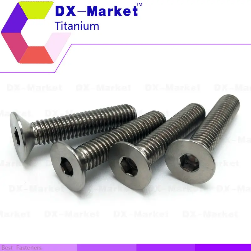 

m5*20 , 6pcs/set , Titanium color , m5 Titanium Hexagon Flat head screw , High quality Conical head anti rust bolt