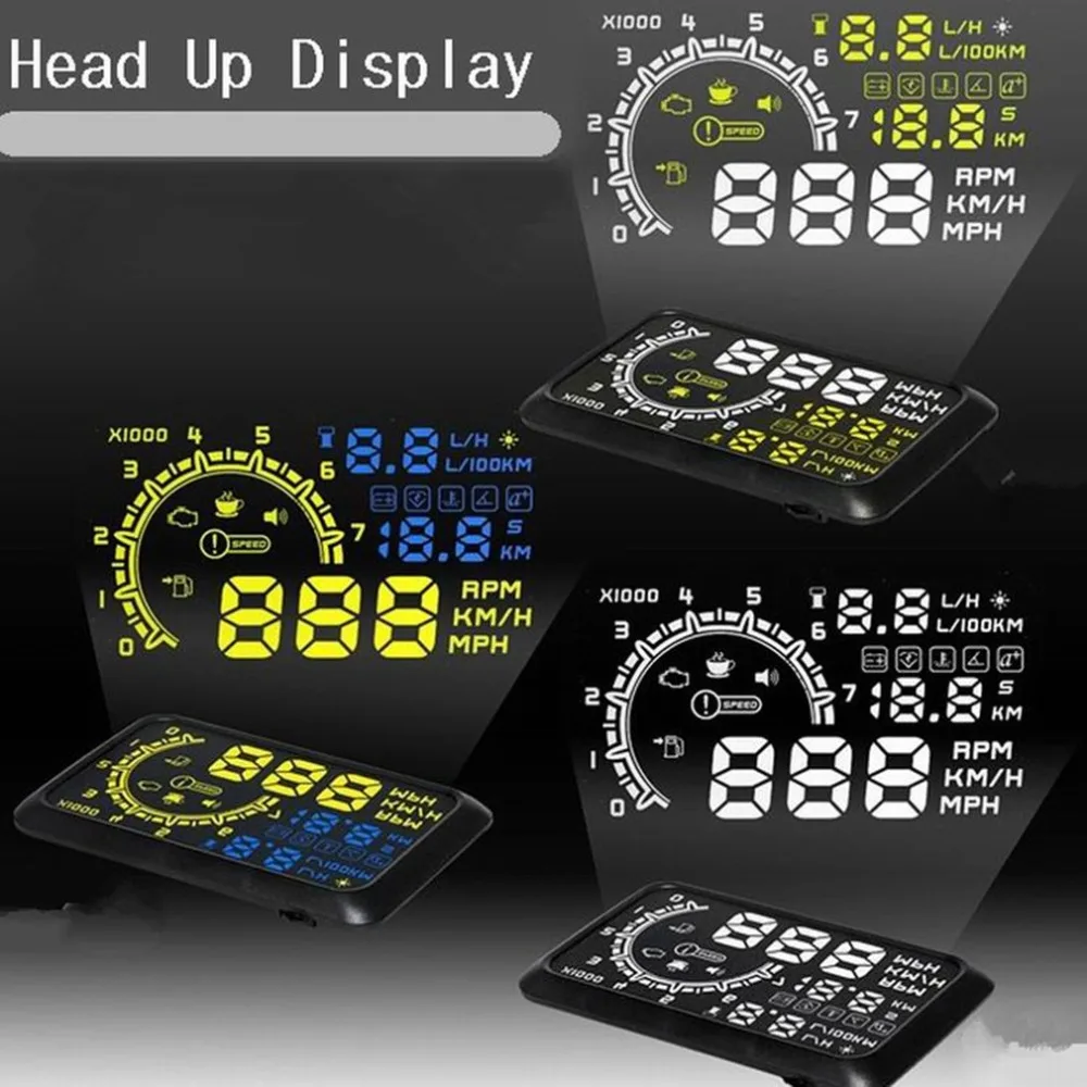 

2018Car HUD Head Up Display Projector 5.5 Inch OBD 2 Interface Speeding Warning Alarm System Digital Car Speedometer