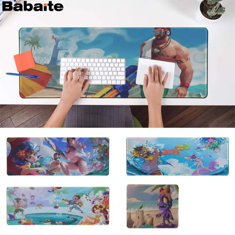

Babaite High Quality League of Legends Pool Party Skin Locking Edge Mouse Pad Game Rubber PC Computer Gaming mousepad