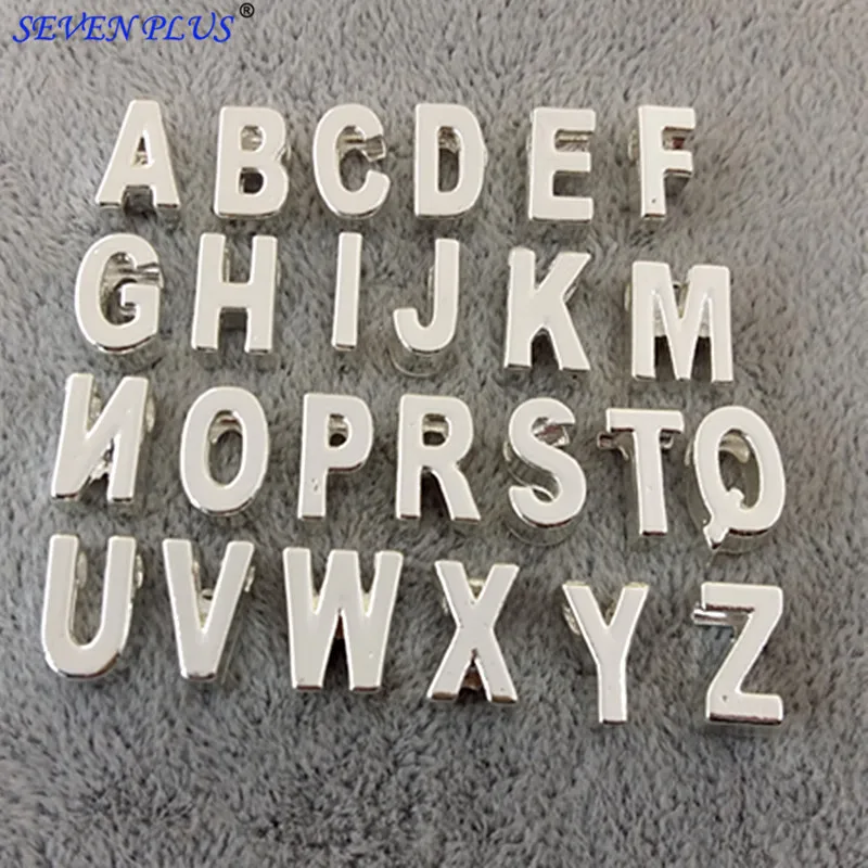 

High Quality 130 Pieces/Lot (From A to Z 5 sets) 10mm Gold Silver Rose Gold Capital Letter Initial Alphabet Charm Pendant