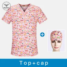 Медицинская мультяшная униформа для кормления, медицинская одежда, стоматологическая клиника, больничная работа, хирургический костюм, хирургические топы, хирургический колпачок, лабораторное пальто
