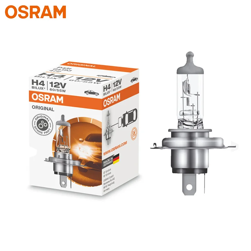 

OSRAM H4 9003 12V 60/55W 64193 P43t Germany 3200K Standard Original Auto Headlight Hi/lo Beam Car Bulb OEM Quality (Single)